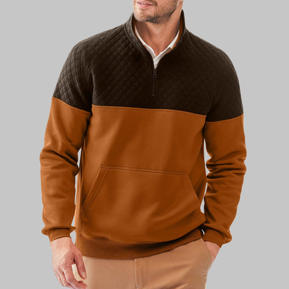 Herren Stepppullover Warm Hochkragen Kängurutasche
