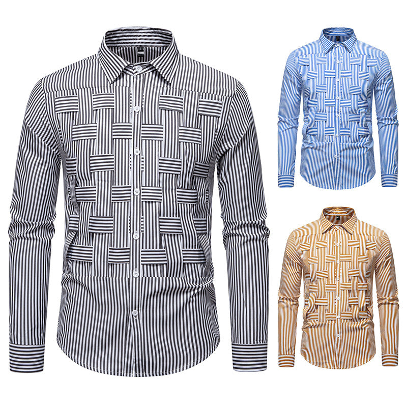 Herren Hemd Langarm Karomuster Modern