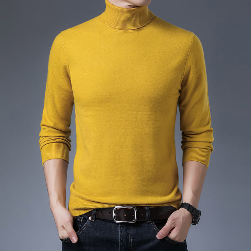 Herren Rollkragenpullover aus Merino Wolle Warm Elegant