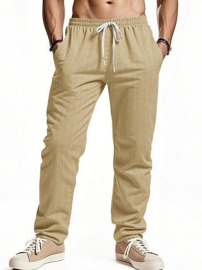 Herren Freizeithose Bequem Gestreift Modern