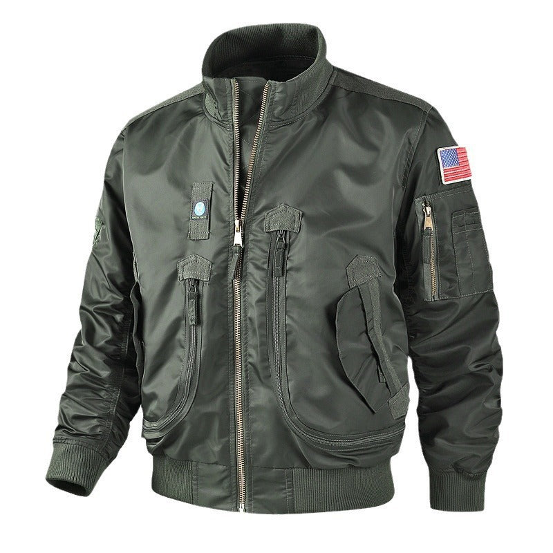 Herren Bomberjacke Camouflage Warm Mit Vielen Taschen