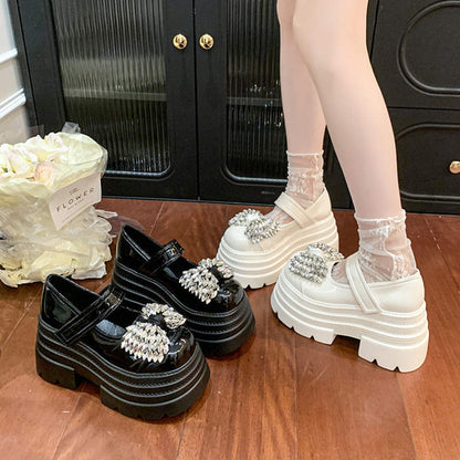 Damen Ballerinas Komfortabel Glitzer Schleife - BerlinGlamour