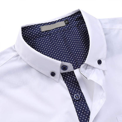 Herren Langarmhemd Modern Slim Fit Kontrast Akzent