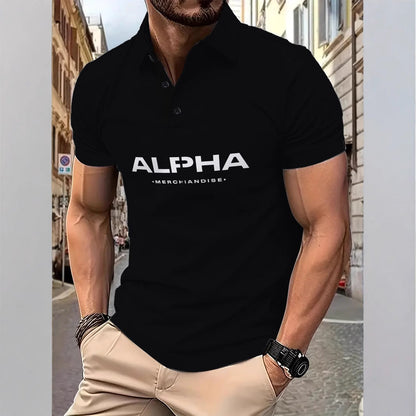 Herren Poloshirt Modern Grafiklogo Sportlich - BerlinGlamour