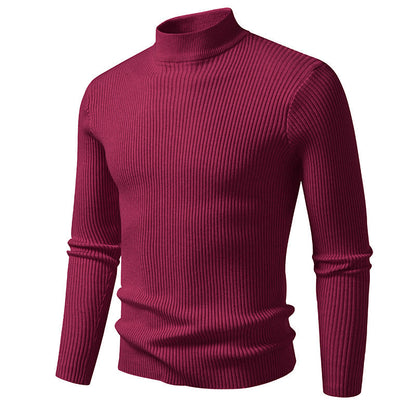 Herren Rollkragenpullover Fein Rippenstrick Elegent