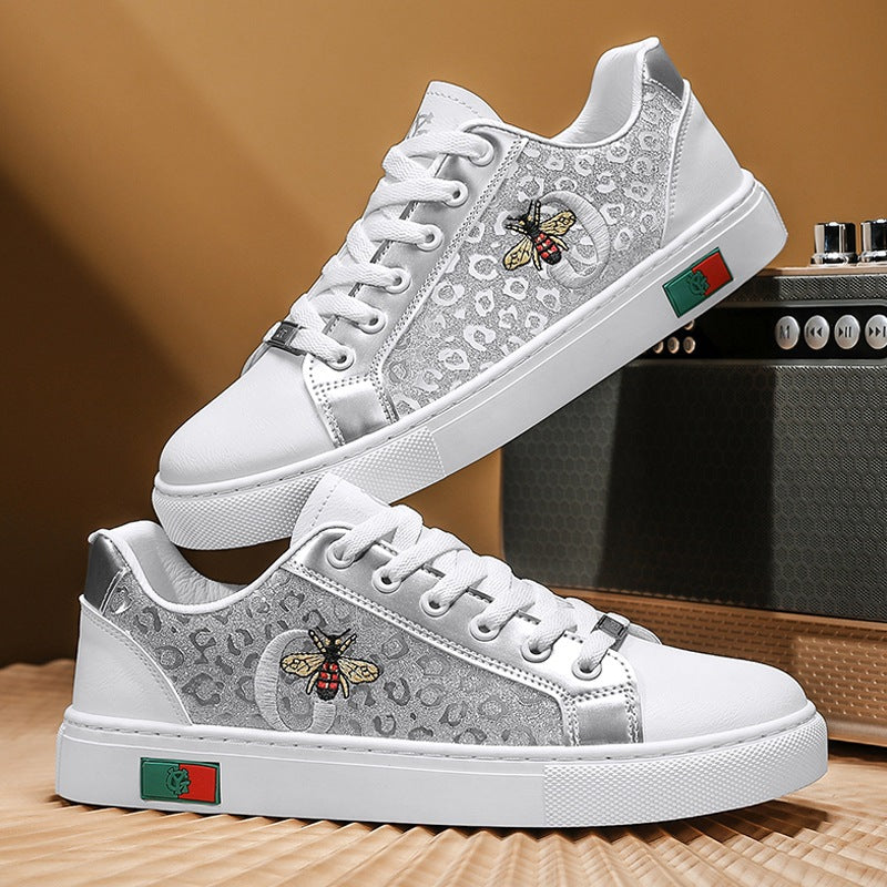 Damen Sneaker Leopardenmuster Bienen Motiv Trendy - BerlinGlamour