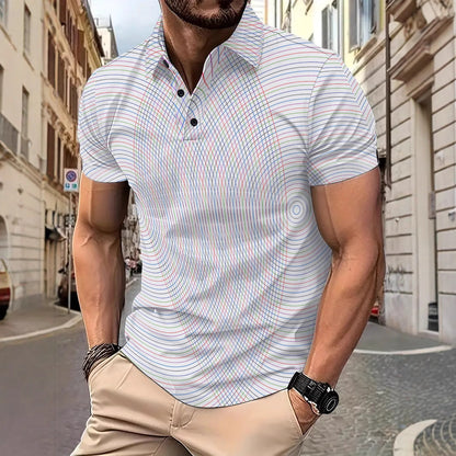 Herren Poloshirt Modern Grafikdesign Funktionsschnitt - BerlinGlamour