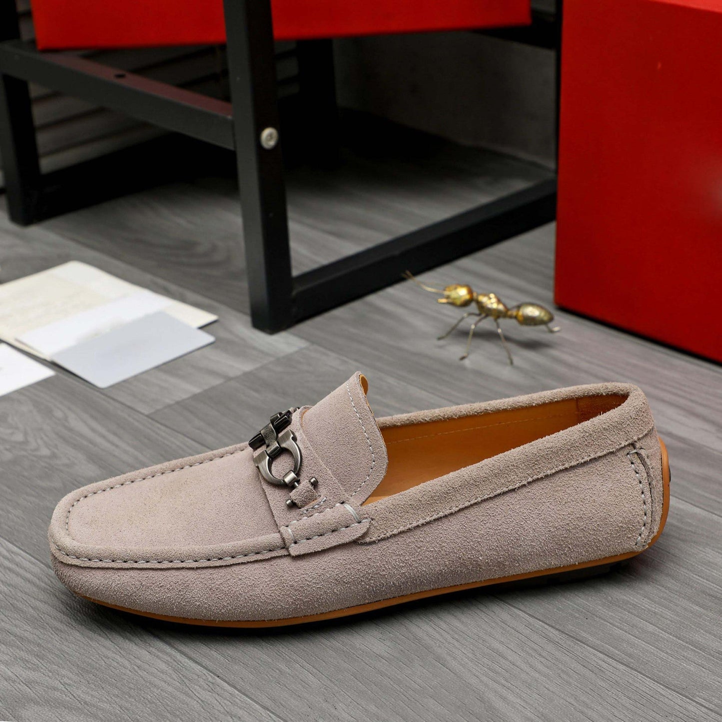 Damen Mokassin Schuhe Wildleder Elegant