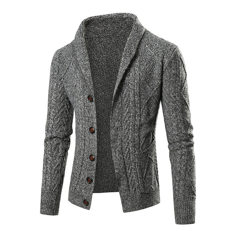 Herren Strickjacke Modern Zopfmuster Praktisch