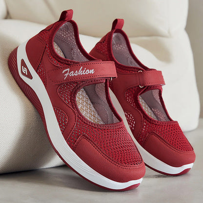 Damen Freizeitschuhe Atmungsaktiv Klettverschluss Verstellbar
