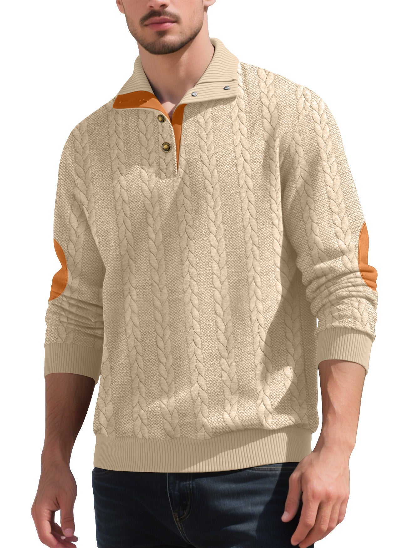 Herren Strickpullover Modern mit Kontrastdetails Hochwertig