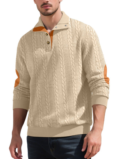 Herren Strickpullover Modern mit Kontrastdetails Hochwertig