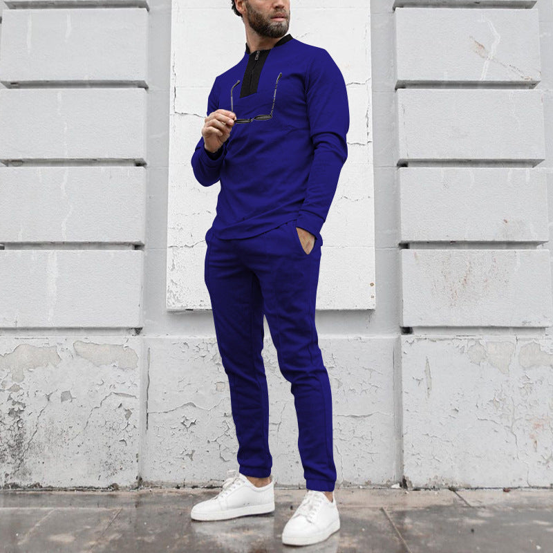 Herren Sportset Freizeit-Outfit mit Reißverschluss und Elastikbund