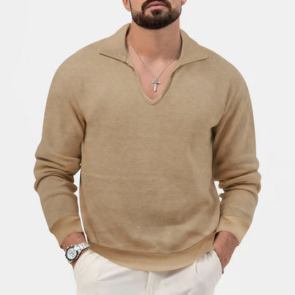 Herren Pullover V-Ausschnitt Lässig Strick Design - BerlinGlamour