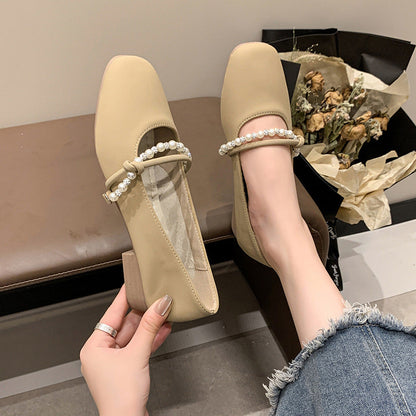 Damen Ballerinas Elegant Perlen Schuhe Komfort