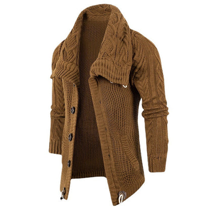 Herren Strickjacke Grobstrick Umschlagkragen Modern