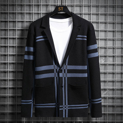 Herren Strickjacke Karo Modern Trendig Männer