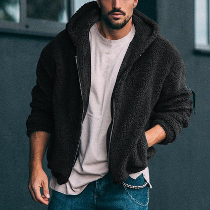 Herren Fleecejacke Warm Kapuze Weich