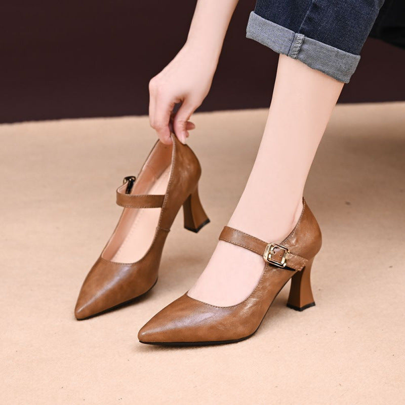 Elegante Damen Pumps Slingback Hochhackig mit Schnalle - BerlinGlamour