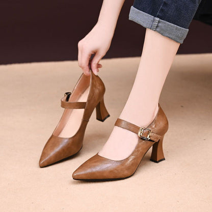 Elegante Damen Pumps Slingback Hochhackig mit Schnalle - BerlinGlamour