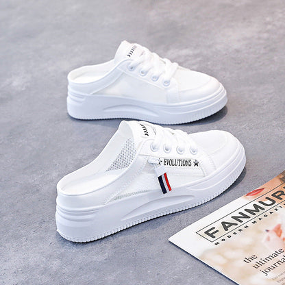 Damen Sneaker Atmungsaktiv Mesh Komfort Laufsohle Schwarz