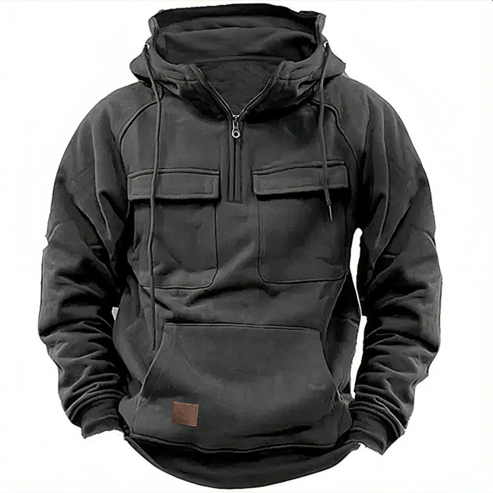 Herren Fleece Hoodie Großzügige Taschen Reißverschluss Warm