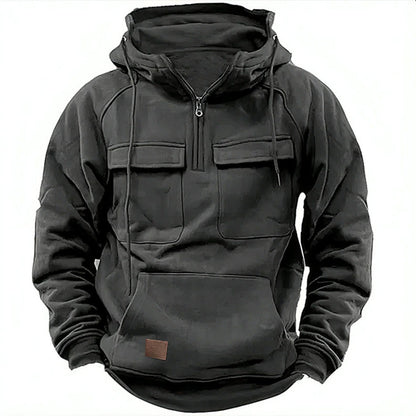 Herren Fleece Hoodie Großzügige Taschen Reißverschluss Warm