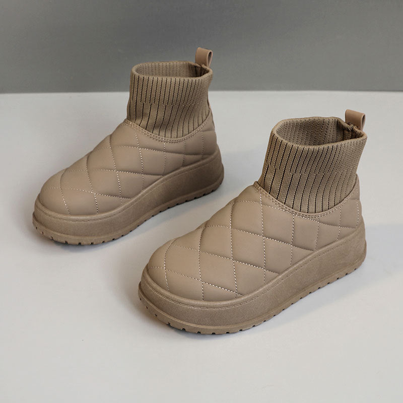 Damen Steppschuhe Hochkragen Rutschfest Wintermode
