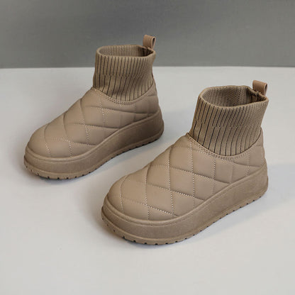 Damen Steppschuhe Hochkragen Rutschfest Wintermode