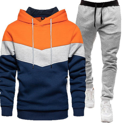 Herren Sportset Kapuzenpullover Jogginghose Grau