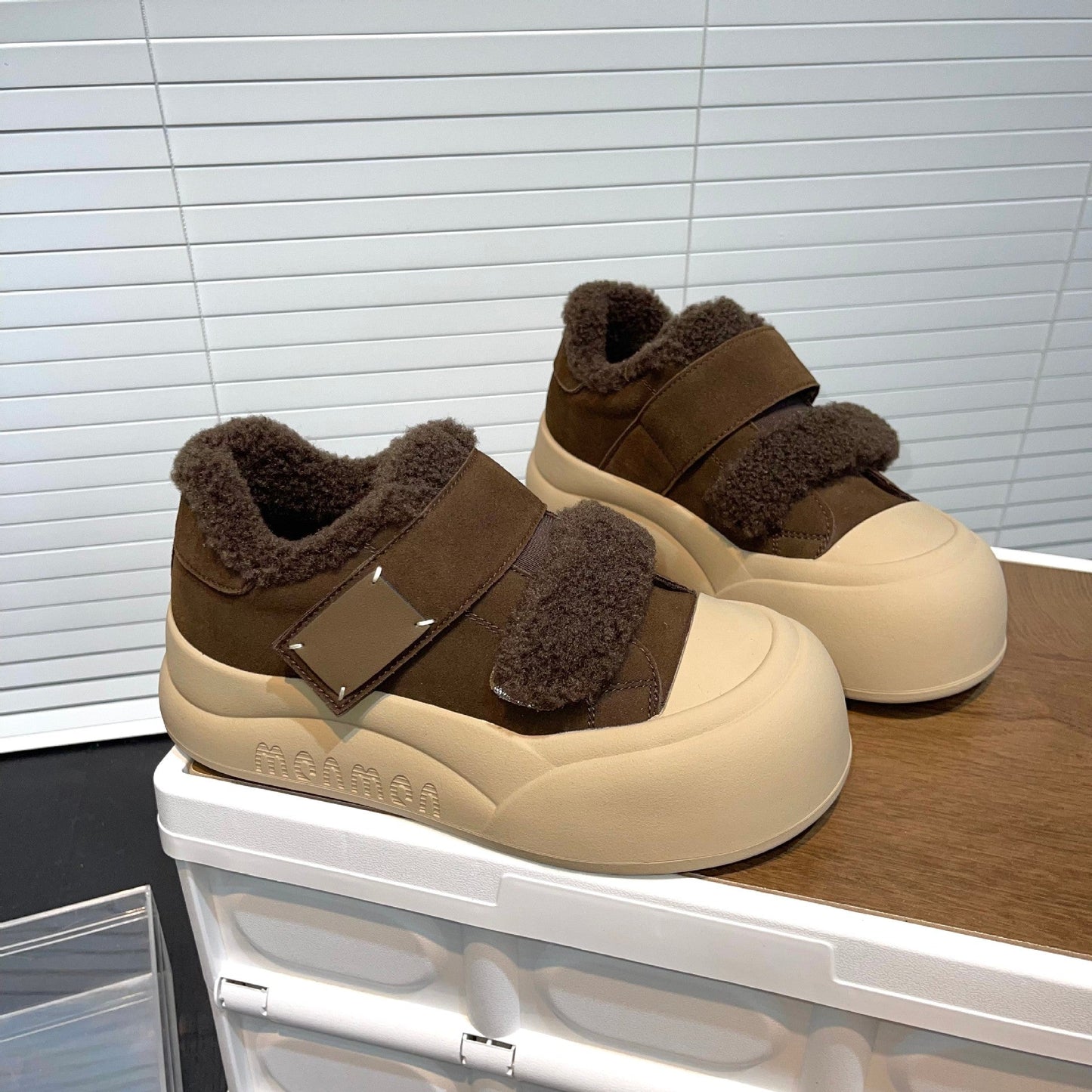 Damen Sneaker Bequem Kuschelig Verstellbar