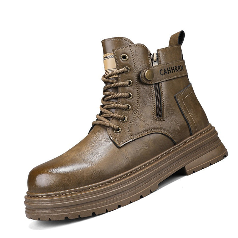 Damen Stiefeletten Robust Reißverschluss Modisch Schwarz