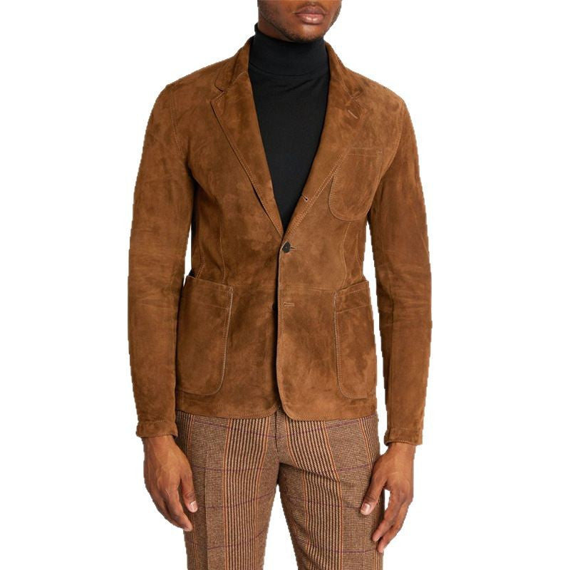 Herren Blazer Wildleder Modern Lässig Schnitt