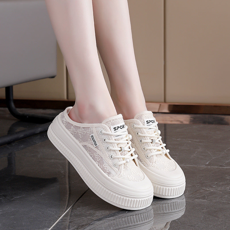 Damen Sneaker Leicht Spitze Elegant Sportlich