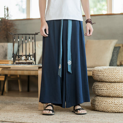 Herren Palazzo-Hose Elegante Lässig Mit Gürtel