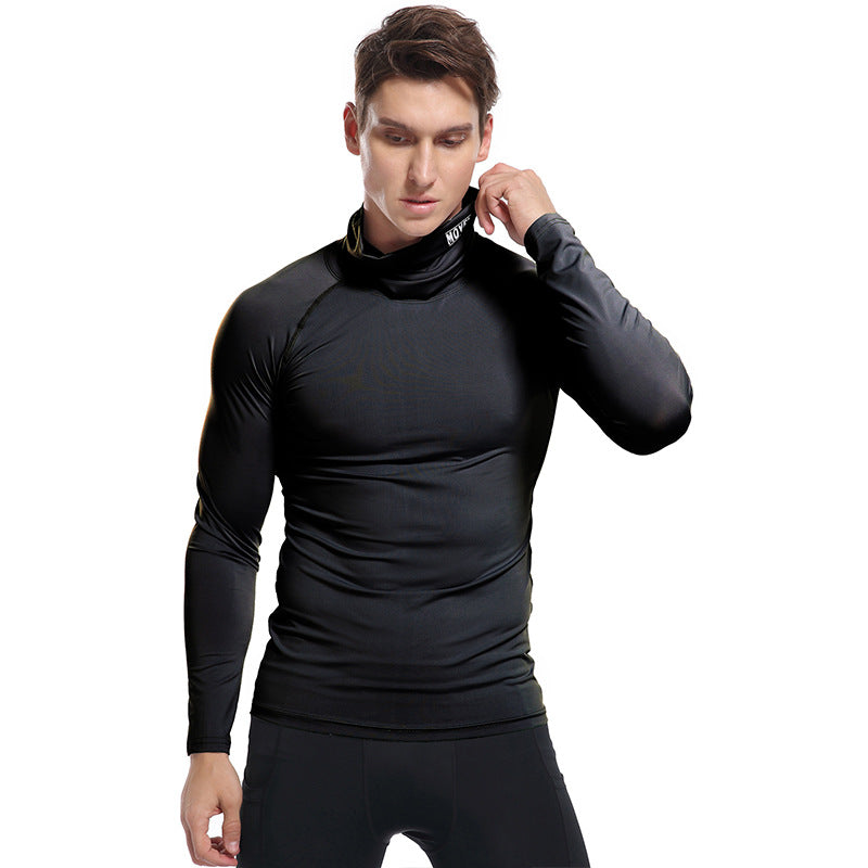 Herren Langarmshirt Stehkragen Kompressor Hemd Modern