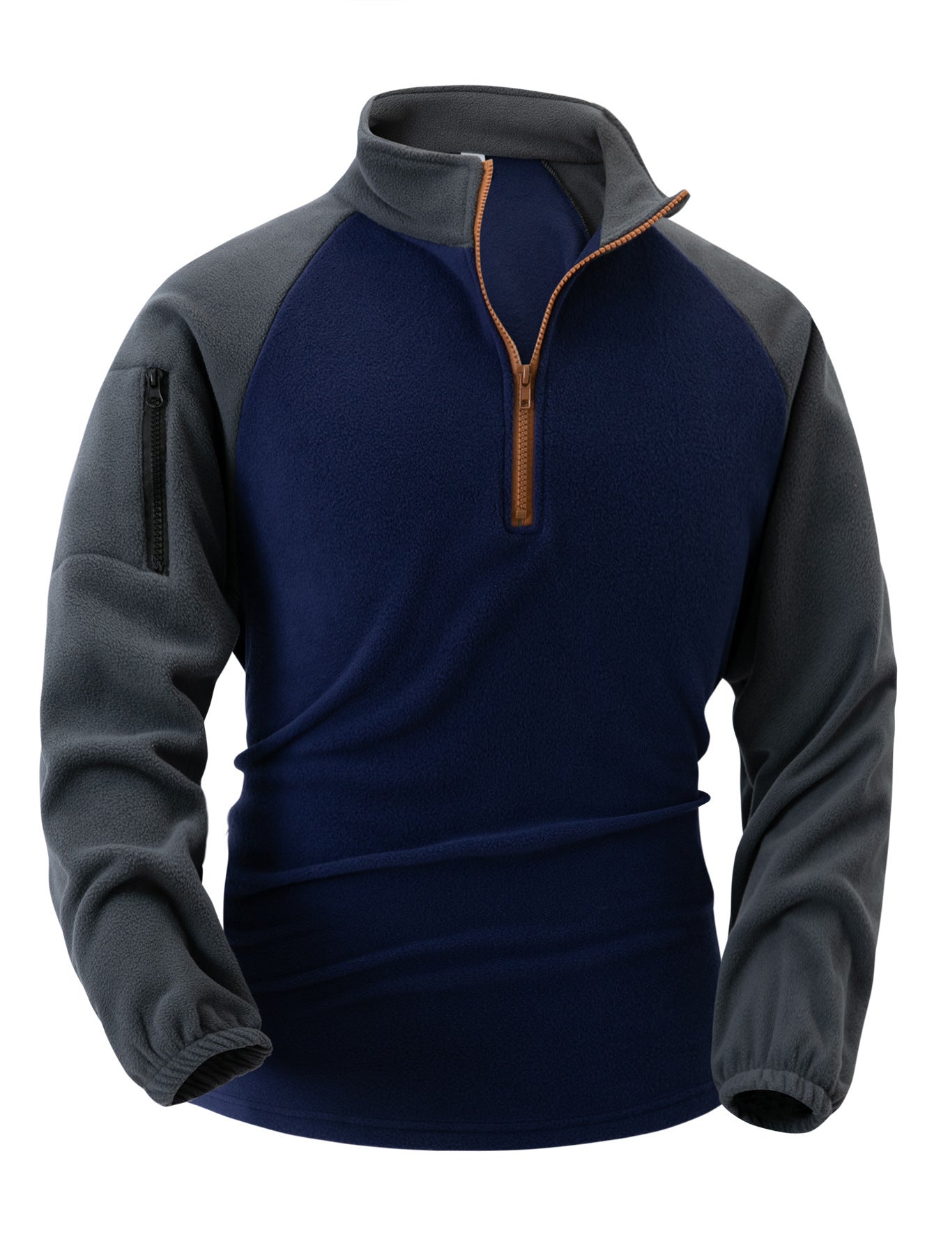 Herren Fleece Pullover Praktisch Mit Taschen Reißverschluss