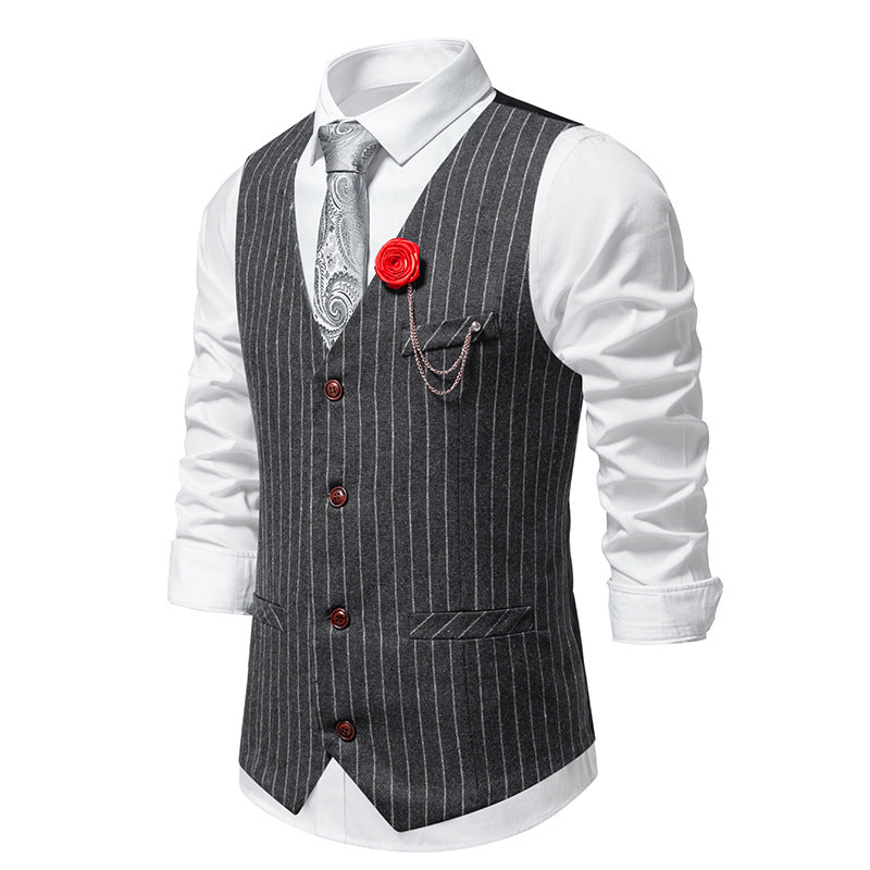 Herren Weste Slim Fit Hahnentrittmuster Elegant Modern