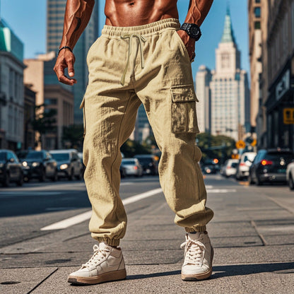Herren Jogginghose Cargo Bequem Mit Verstellbarem Bund - BerlinGlamour