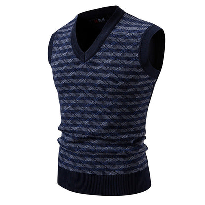 Herren Strickjacke Ärmellos Modern Zopfmuster