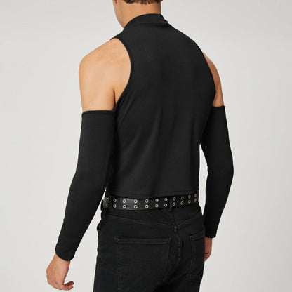 Herren Tanktop Modern Stehkragen Ärmellos Sportlich