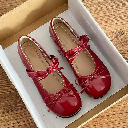 Damen Ballerinas mit Schleifen Komfortabel Flach - BerlinGlamour