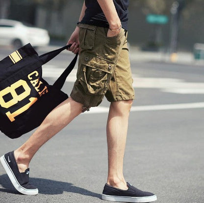 Herren Cargo Shorts Bequem Elastisch Vieltaschig