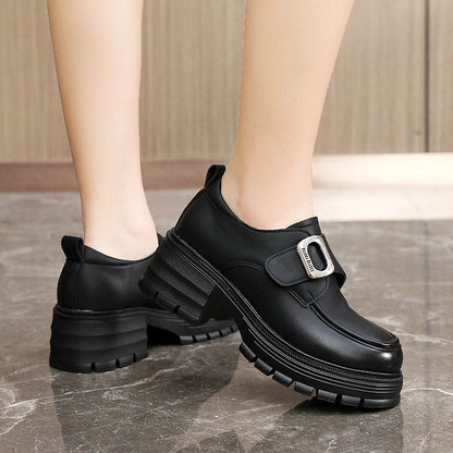 Damen Halbschuhe Plateau Robust Schnalle Elegantes Design - BerlinGlamour