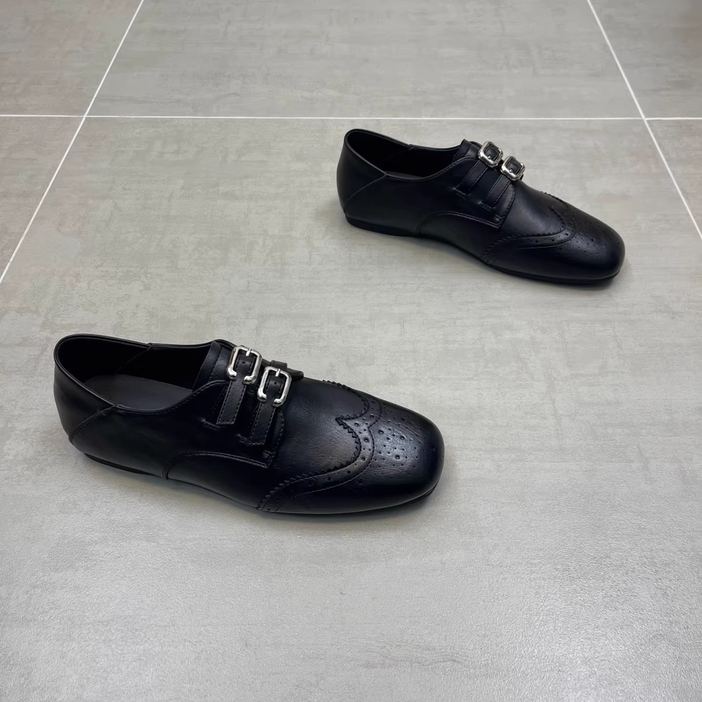 Damen Schuhe Lackleder Elegant Schnalle Schwarz