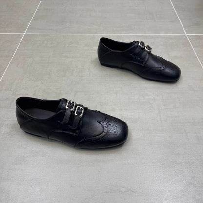 Damen Schuhe Lackleder Elegant Schnalle Schwarz