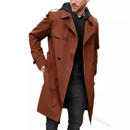 Herren Trenchcoat Modern mit Seitentaschen und abnehmbarem Futter