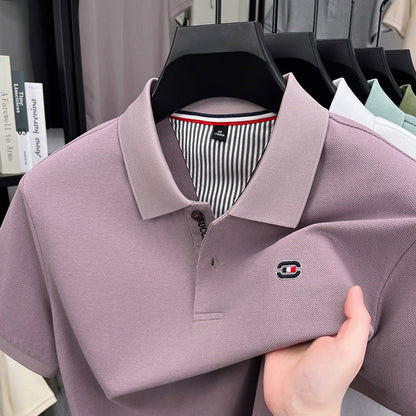 Herren Polohemd Elegantes Piqué Hemd Modern Knopfleiste