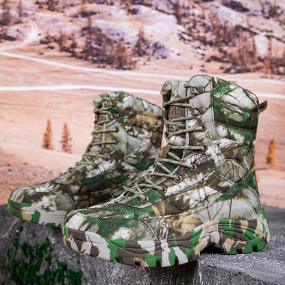 Herren Stiefel Militär Jagd robust Schwarz