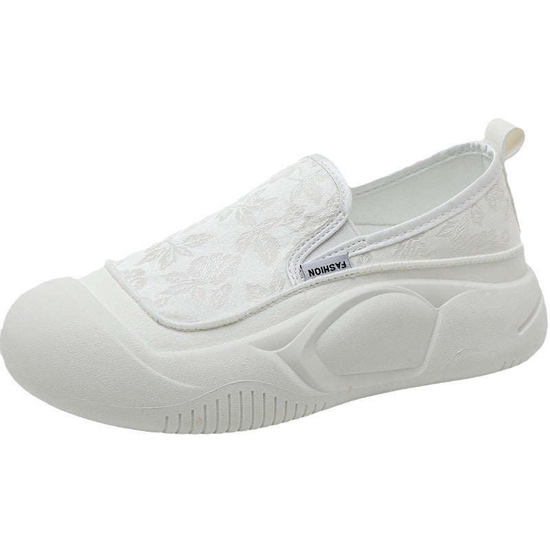 Damen Sneaker Slip-On Bequem Floralmuster Rutschfest